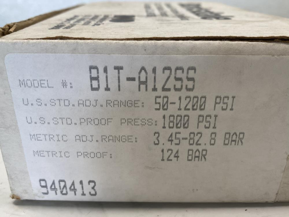 Barksdale 50 to 1200 PSI Pressure Actuated Switch B1T-A12SS