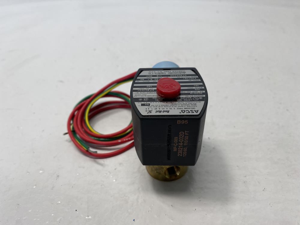 Asco Red-Hat 2-Way 1/8" NPT Brass Solenoid Valve EF8016G1, EF8262G2