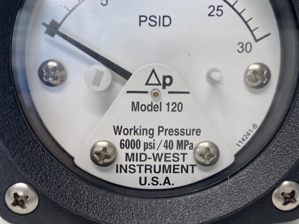 Mid-West 2-1/2” Face, 0-30 PSID Differential Pressure Gauge, 