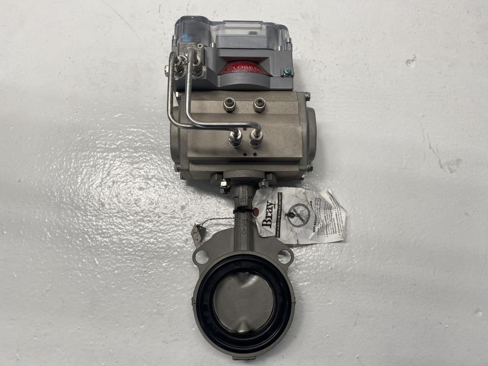 Bray 3” 150# 316SS Actuated Butterfly Valve 93-8035-11305-928 w/ Axiom Monitor