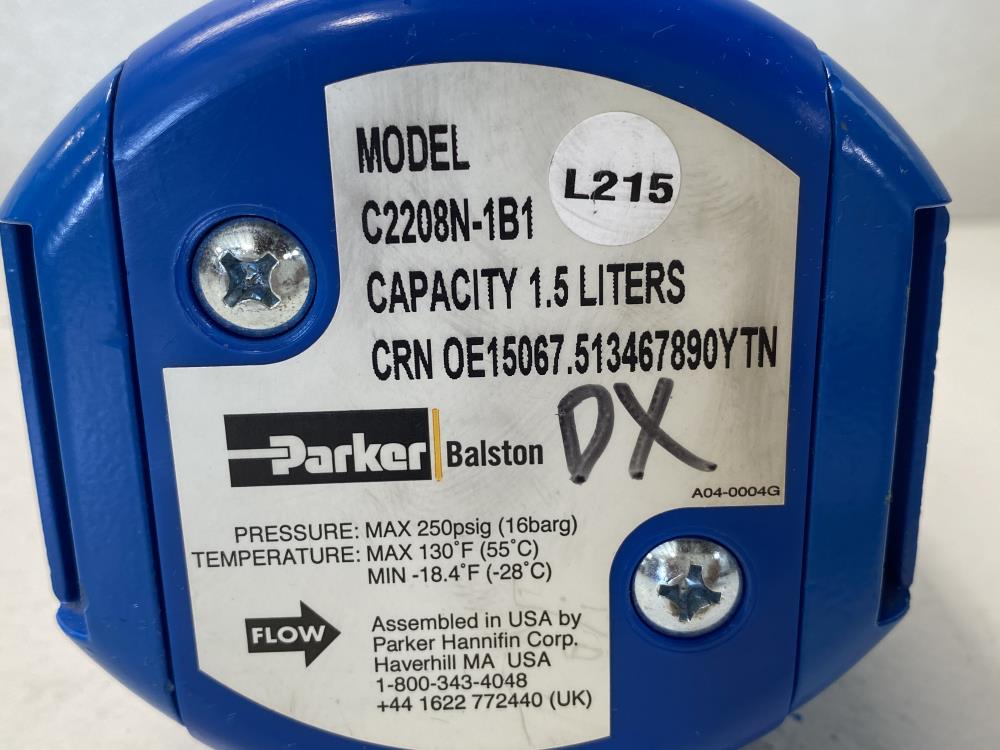 Parker Balston 1.5 Liter Filter Assembly, 1" NPT, C2208N-1B1