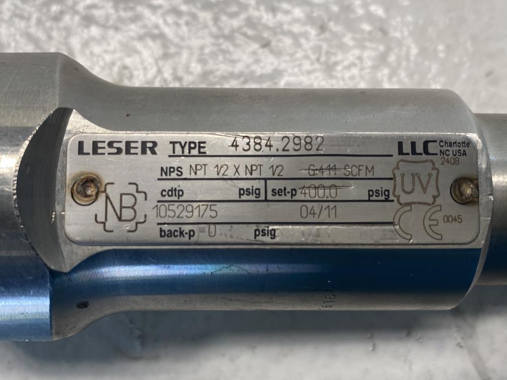 Leser 1/2" x 1/2" NPT 316 Stainless Steel Relief Valve 4384.2982