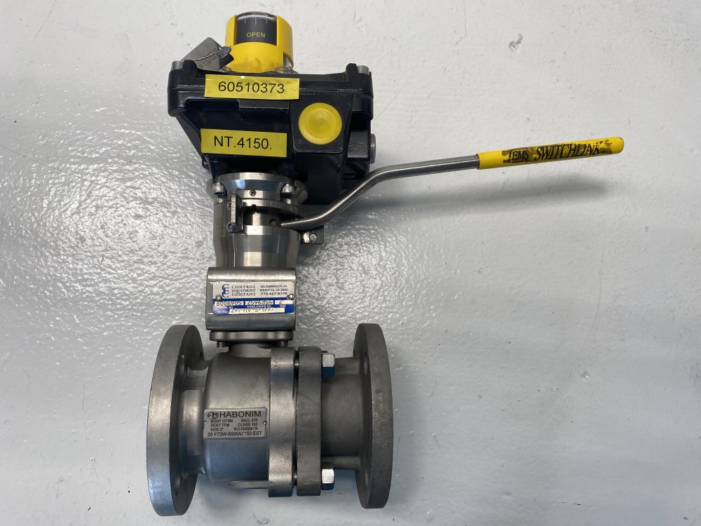 Habonim 2" 150# 316 Flanged Ball Valve 20 F73W-6666AI/150-EST w/ EMS Switchlink