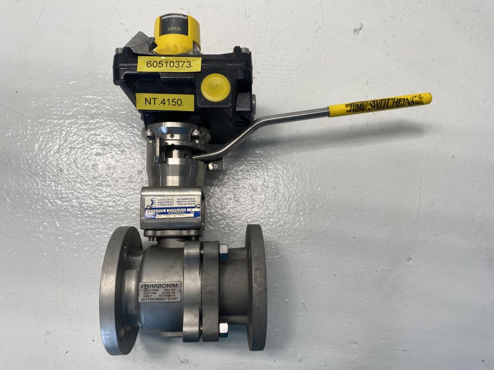 Habonim 2" 150# 316 Flanged Ball Valve 20 F73W-6666AI/150-EST w/ EMS Switchlink