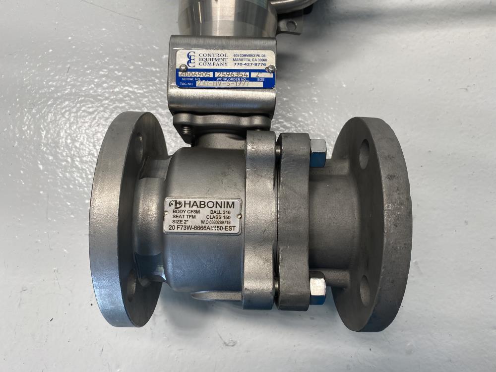 Habonim 2" 150# 316 Flanged Ball Valve 20 F73W-6666AI/150-EST w/ EMS Switchlink