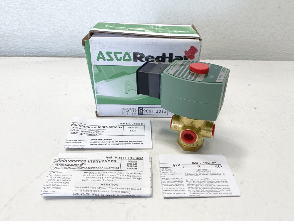 ASCO Red-Hat II 1/4" NPT 3-Way Brass Solenoid Valve SC8320G172