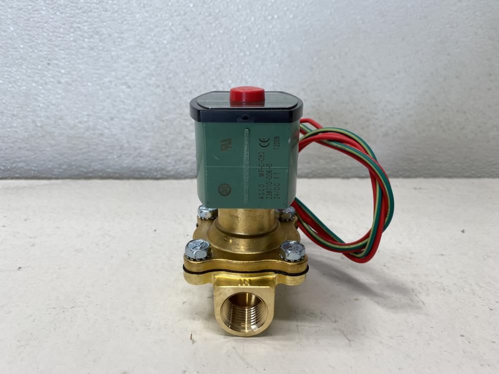 ASCO Red-Hat II 1/2" NPT 2-Way Brass Solenoid Valve 8210G034