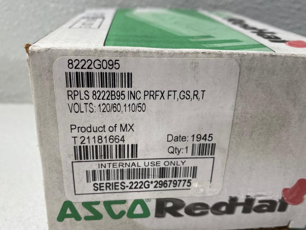 ASCO Red-Hat II 3/4" NPT 2-Way Brass Solenoid Valve 8222G095