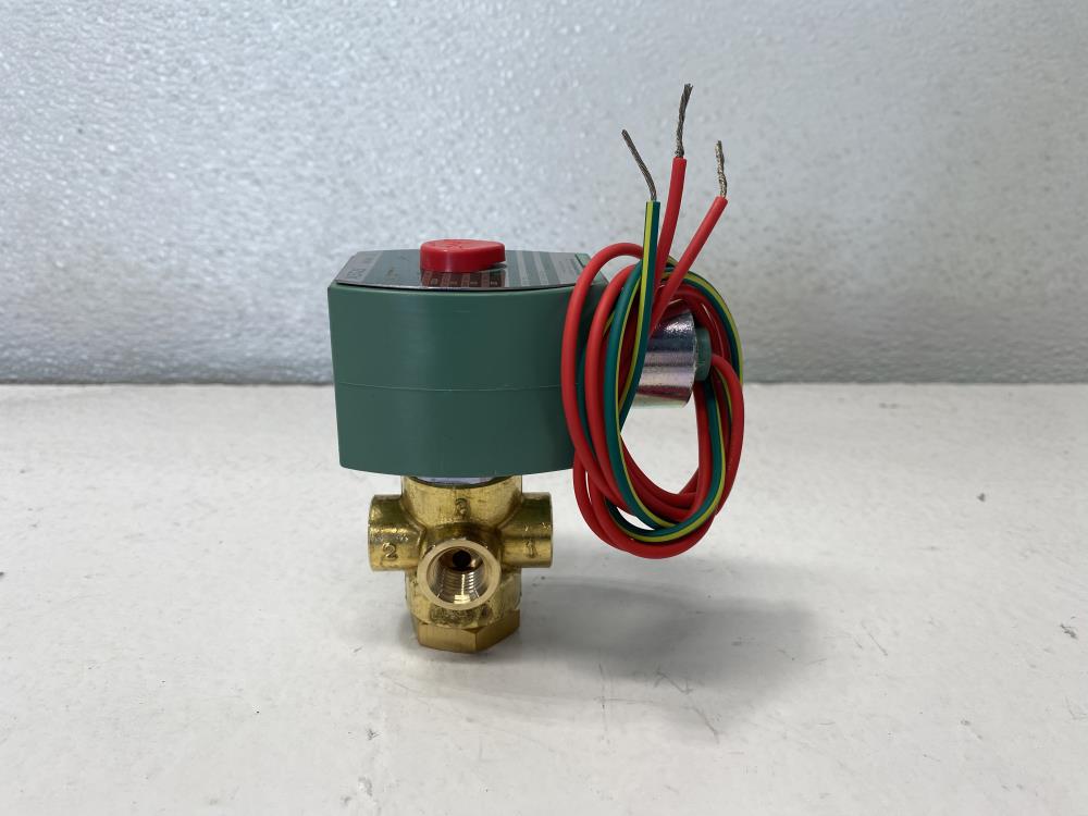 ASCO Red-Hat II 1/4" NPT 3-Way Brass Solenoid Valve 8320G172