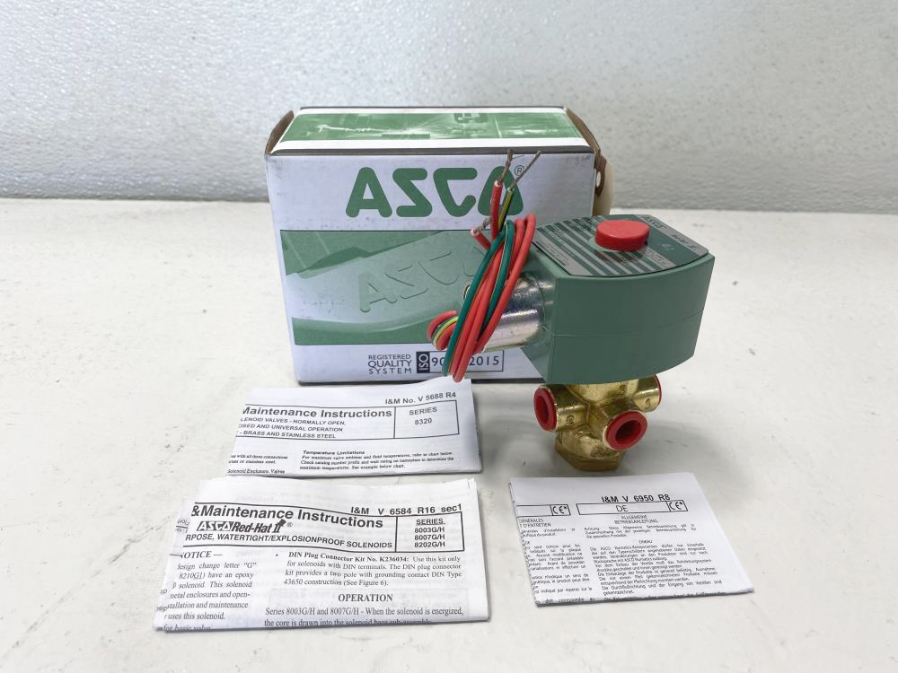 ASCO Red-Hat II 1/4" NPT 3-Way Brass Solenoid Valve 8320G172