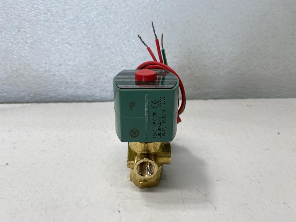 ASCO Red-Hat II 1/4" NPT 3-Way Brass Solenoid Valve 8320G172