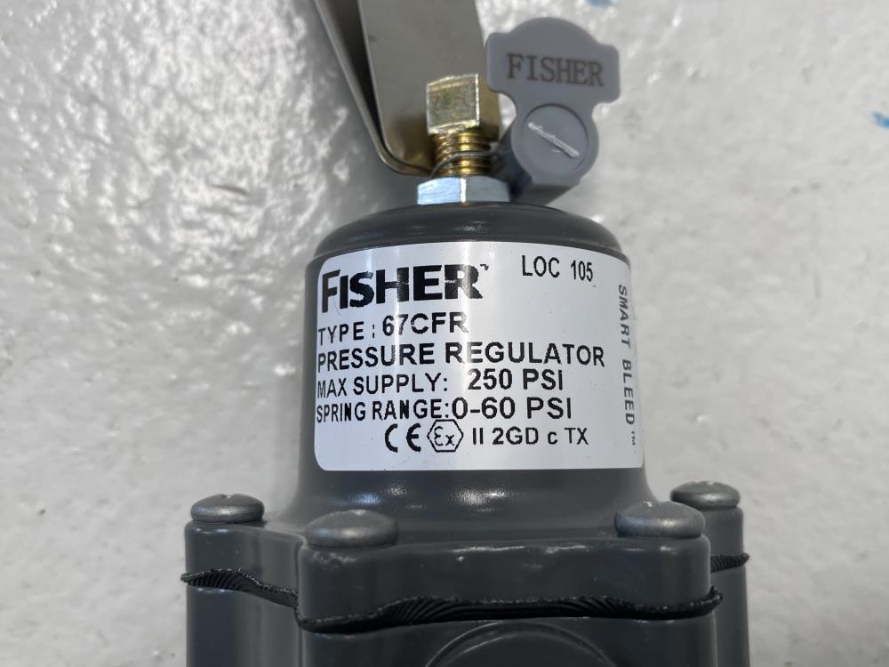Fisher 67CFR Pressure Regulator 250 PSI Max, 0-60 PSI Spring Range