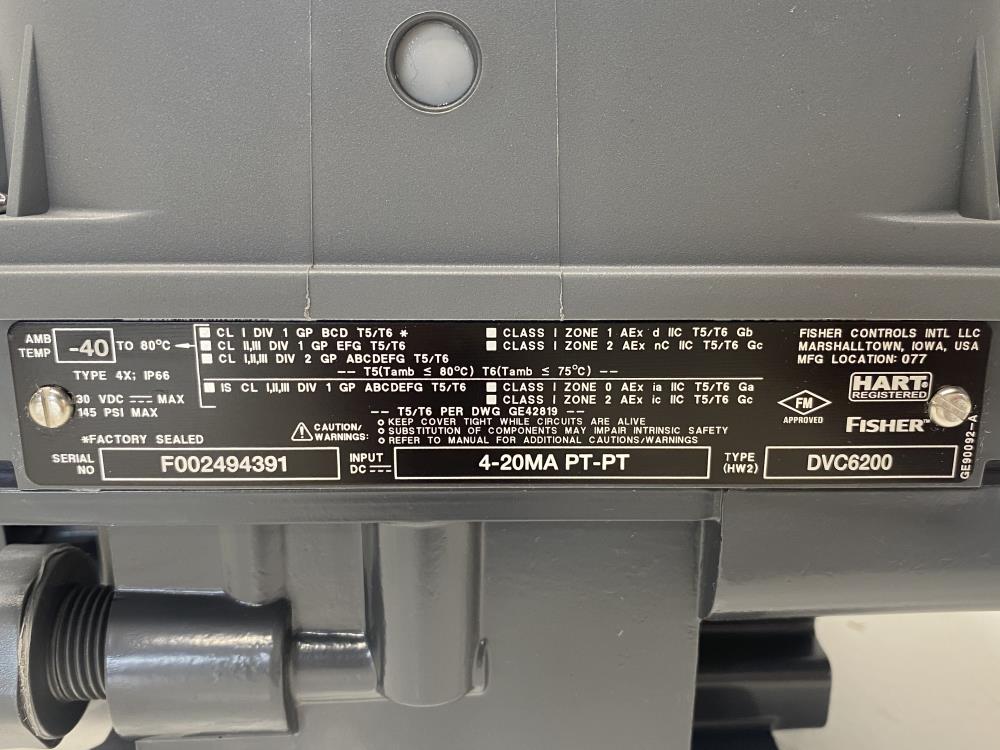 Fisher Fieldvue DVC6200 Digital Valve Controller w/ Mounting Kit GGD6217X022