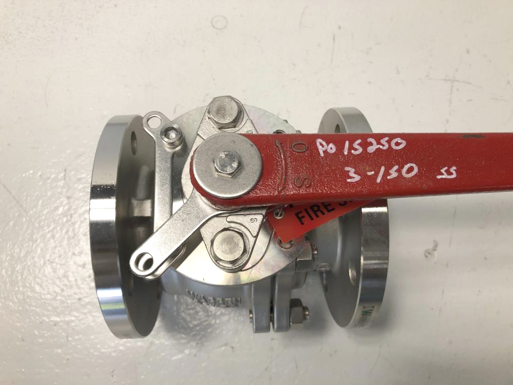 Warren 3" 150# 316 Stainless Steel Raised Face Full Port Ball Valve, Fig# 6156FS