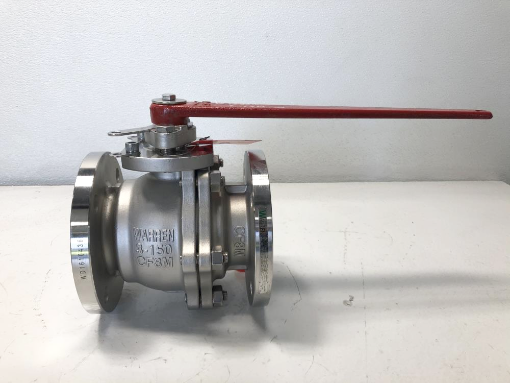 Warren 3" 150# 316 Stainless Steel Raised Face Full Port Ball Valve, Fig# 6156FS