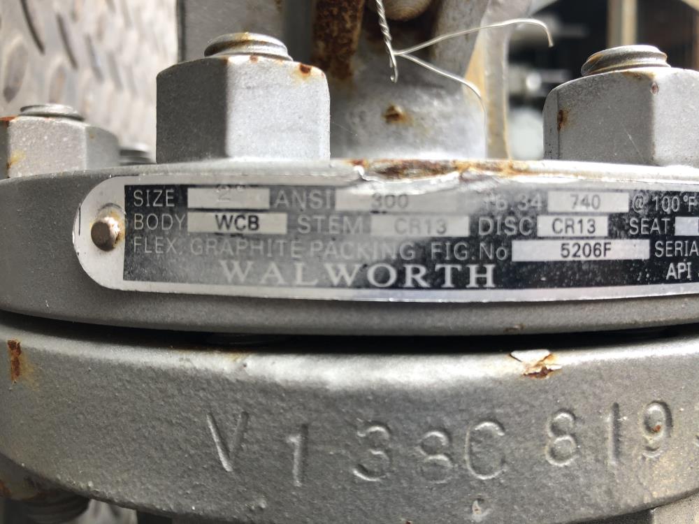 Walworth 2" 300# WCB Gate Valve, #5206F