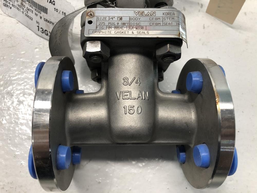 Velan 3/4" 150#  CF8M Gate Valve, F04-0064C-13GX-W330