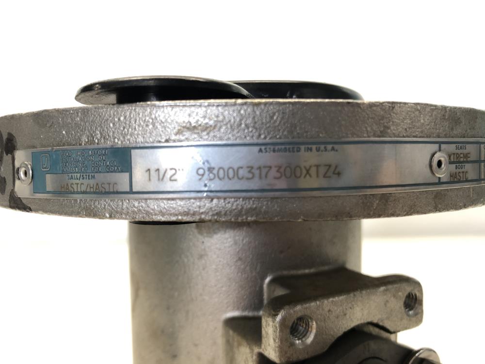 Jamesbury 1-1/2" 300# HASTC Ball Valve, #9300C317300XTZ4