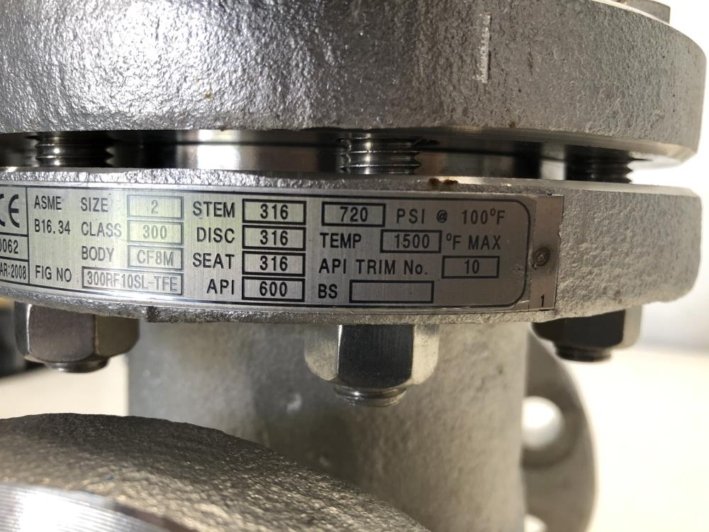 PK 2" 300# CF8M Gate Valve, #300RF 10SL-GRF