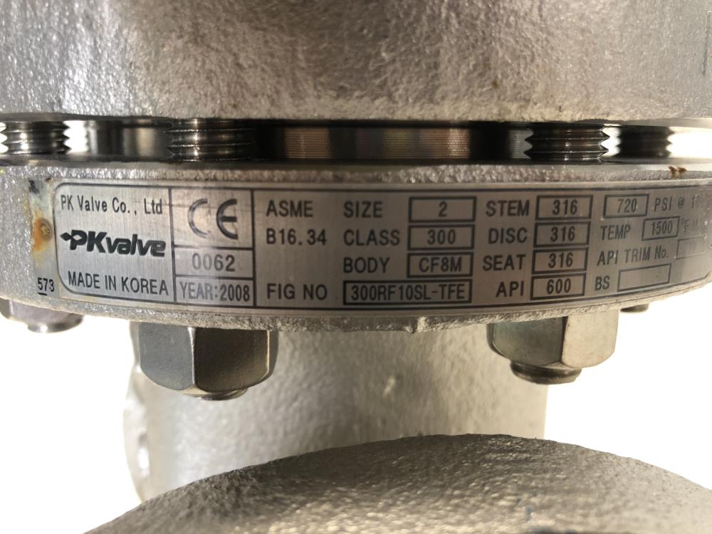 PK 2" 300# CF8M Gate Valve, #300RF 10SL-GRF