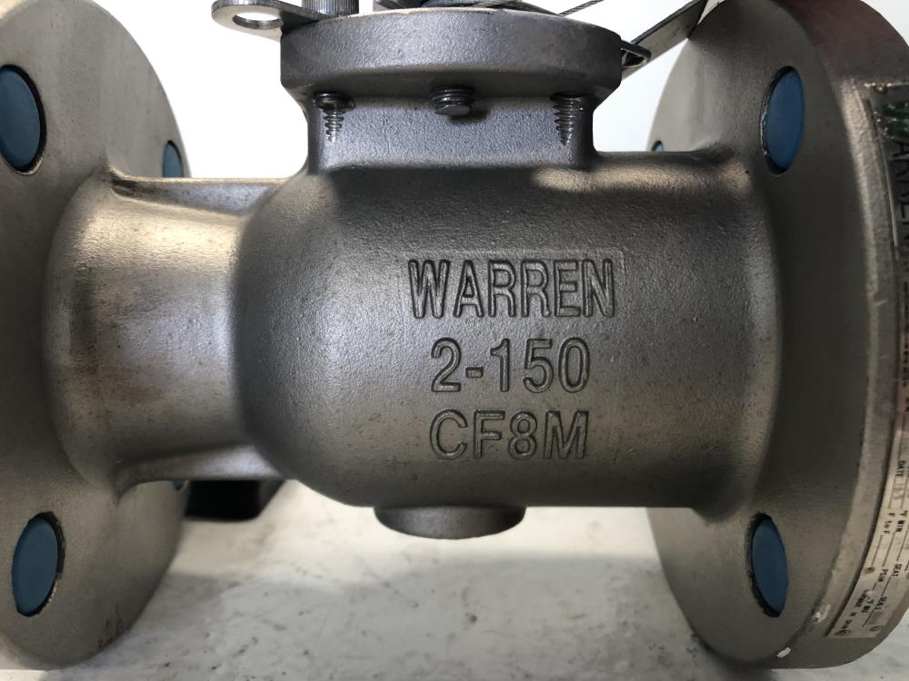 Warren 2" 150# CF8M Ball Valve, #5156FS-TR