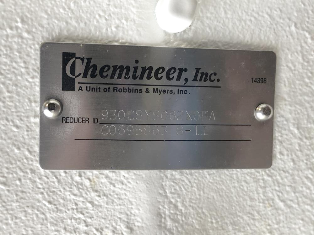 Chemineer Qedplus 1-1/2" Gear Reducer 930CSYS062X0FA