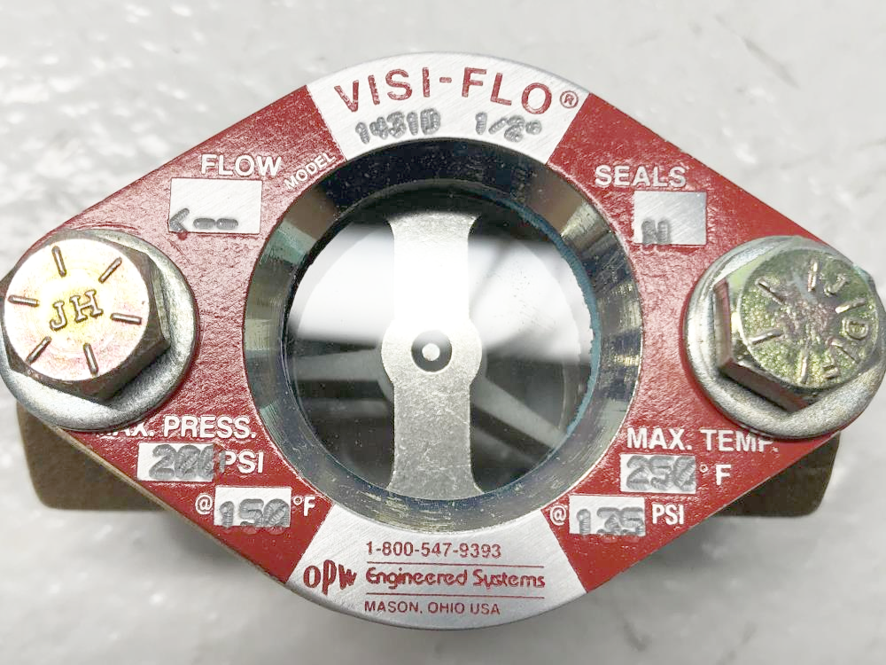 Visi-Flo 1/2" NPT Bronze Sight Glass Flow Indicator 1431D w/ Rotor