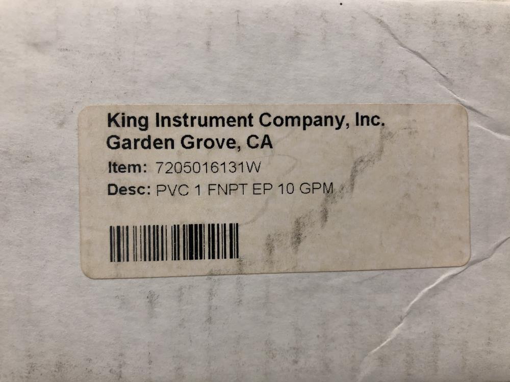 King Instrument 1" NPT Port Tube Flow Meter 7205016131W