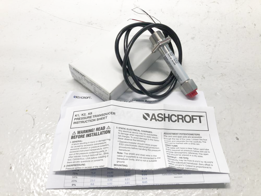 Ashcroft 100 PSIG Transducer K1-5-F02-42-C1-100#
