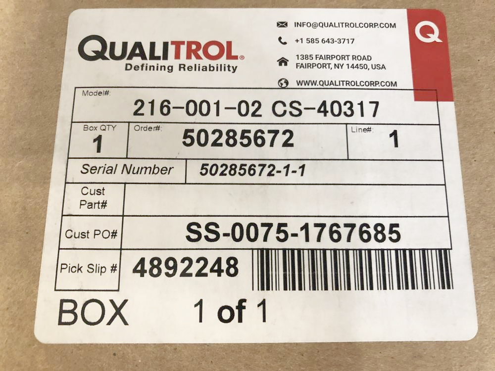 Qualitrol Pressure Relief Device, 216-001-02 CS-40317  W/ (2) Alarm Switches