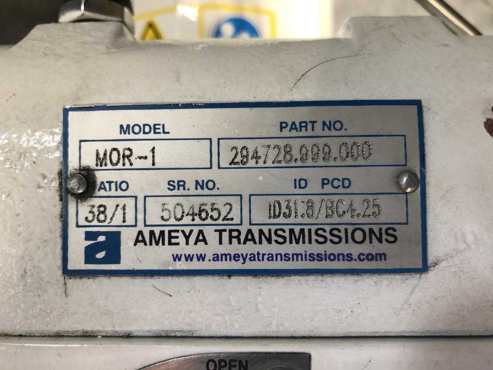 Ameya MOR-1 Gear Operated Assembly W/ Flowserve VR25 Actuator & Westlock Switch