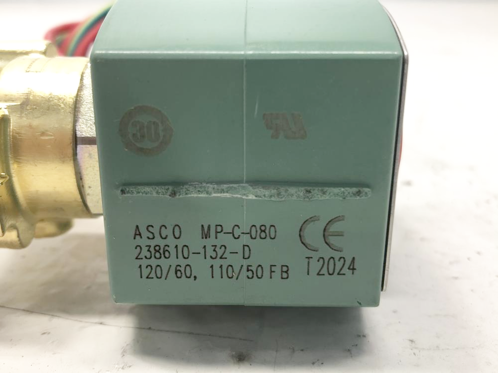 ASCO 1/4" NPT 2-Way Brass Solenoid Valve 90 PSI, 8262H212