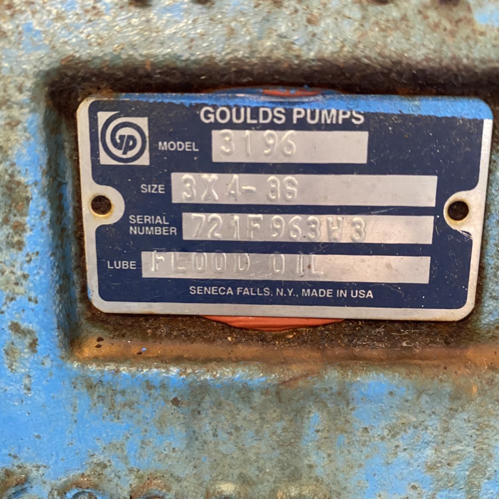 Goulds 3196 MTX Centrifugal Pump 3"x4"-8G, 316 SS w/ 60 HP Motor