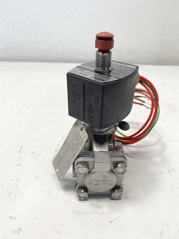 ASCO 1/4" NPT CF8M Solenoid Valve 24/DC, EF8316G38, EV8003G300