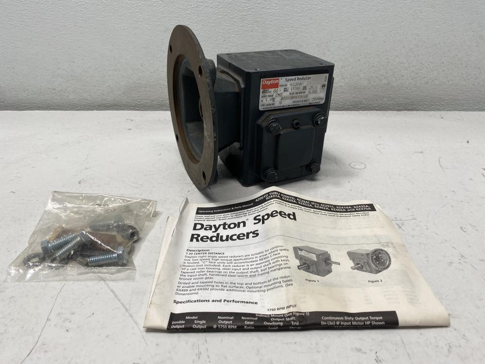 Dayton Speed Reducer 4Z288C, Ratio 20.1, .50 HP