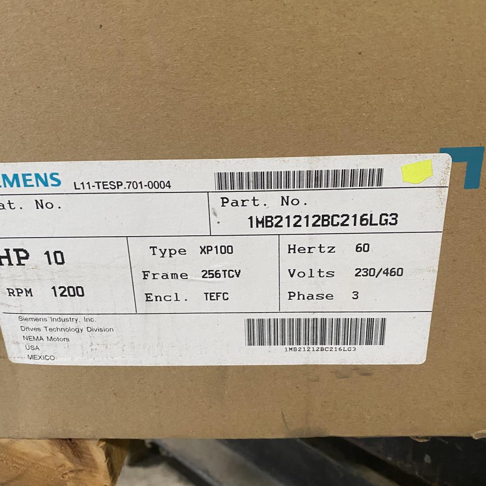 Siemens XP100 Vertical Explosion Proof Motor 1MB21212BC216LG3, 10 HP, 1175 RPM