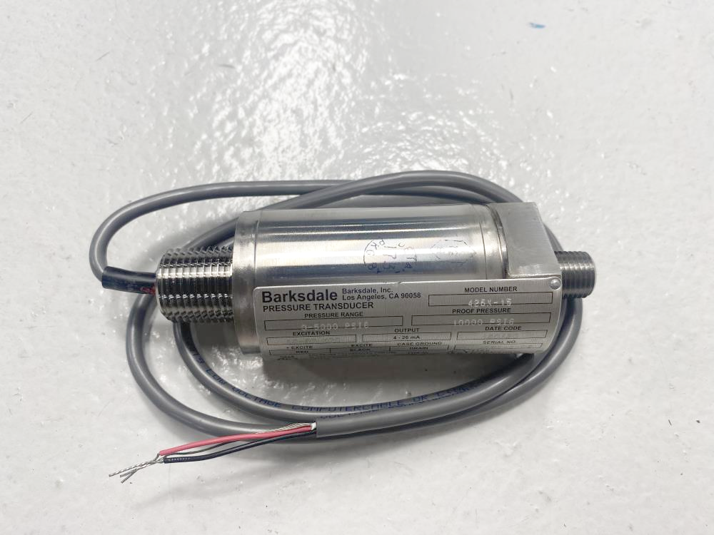 Barksdale 0 to 5000 PSIG Stainless Steel Pressure Transducer 425X-15
