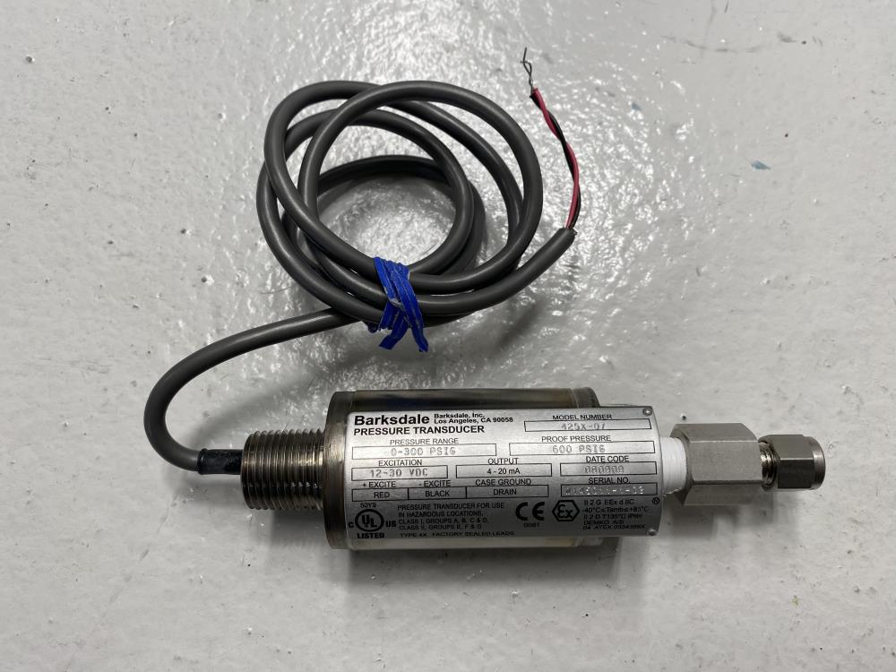 Barksdale 0 to 300 PSIG Pressure Transducer 425XP07