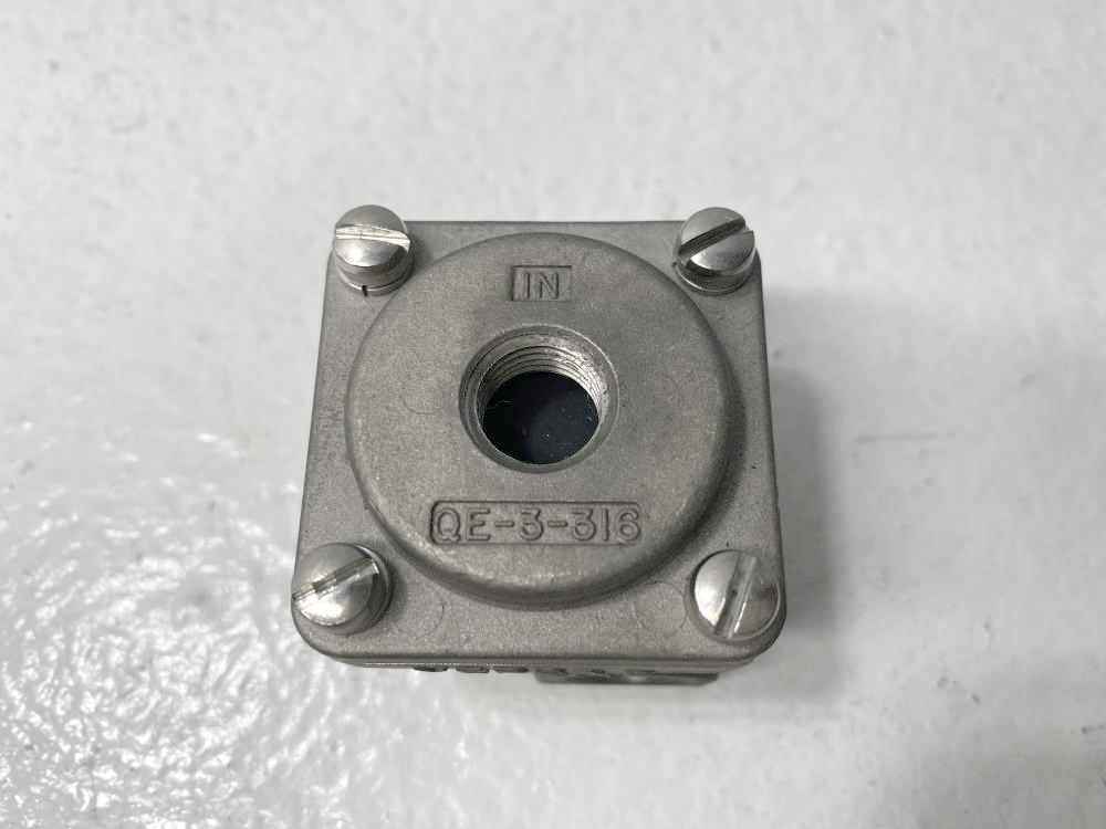 Versa 1/4" NPT 316 Stainless Steel Quick Exhaust Valve QE3316