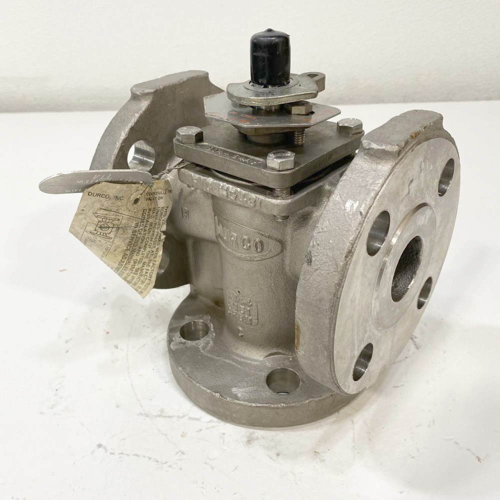 Durco 1-1/2" 300# 316SS 3-Way RF Plug Valve MG431