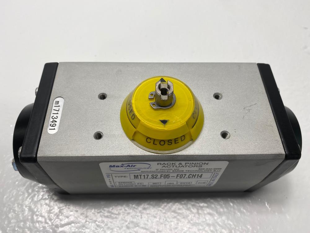 MaxAir Rack & Pinion Spring Return Actuator, Fail Close, MT17.S2.F05