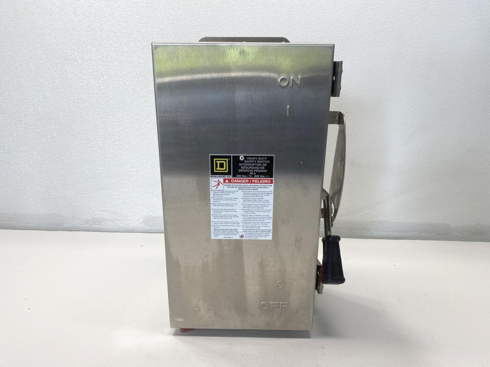 Square D 60A Heavy Duty Non-Fusible Single Throw Safety Switch HU362DSEI2, 60HP