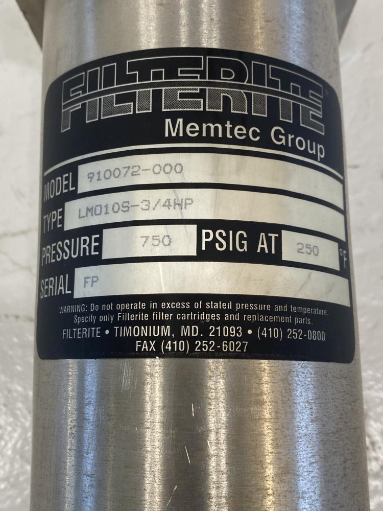 Filterite 3/4" NPT Stainless Steel Filter Housing, 910072-000, LMO10S-3/4HP