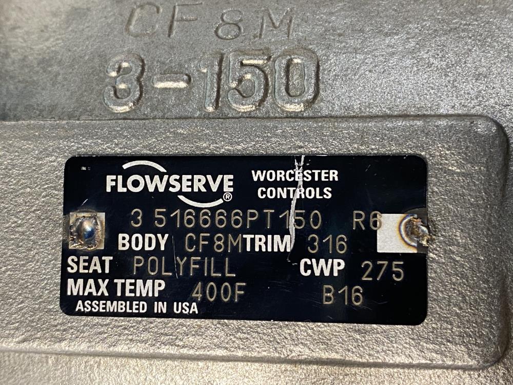 Flowserve Worcester 3" 150# RF CF8M Lever Operated Ball Valve, 3 516666PT150 R6
