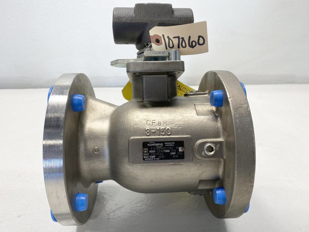 Flowserve Worcester 3" 150# RF CF8M Lever Operated Ball Valve, 3 516666PT150 R6