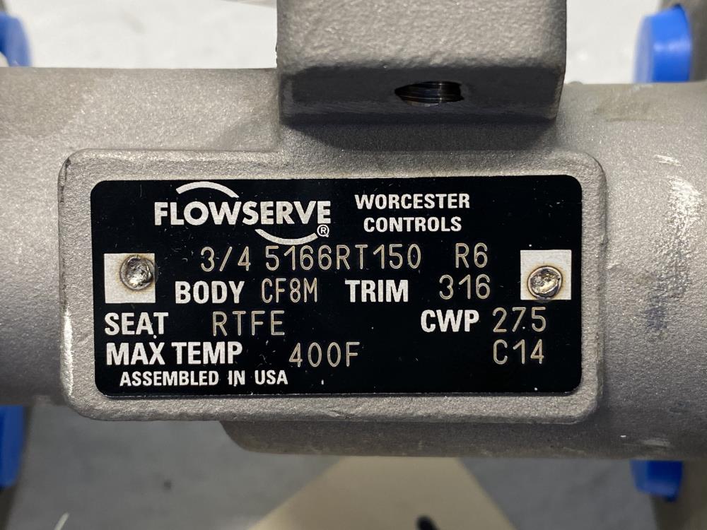 Flowserve Worcester 3/4" 150# CF8M Lever Operated Ball Valve 3/4 5166RT150 R6