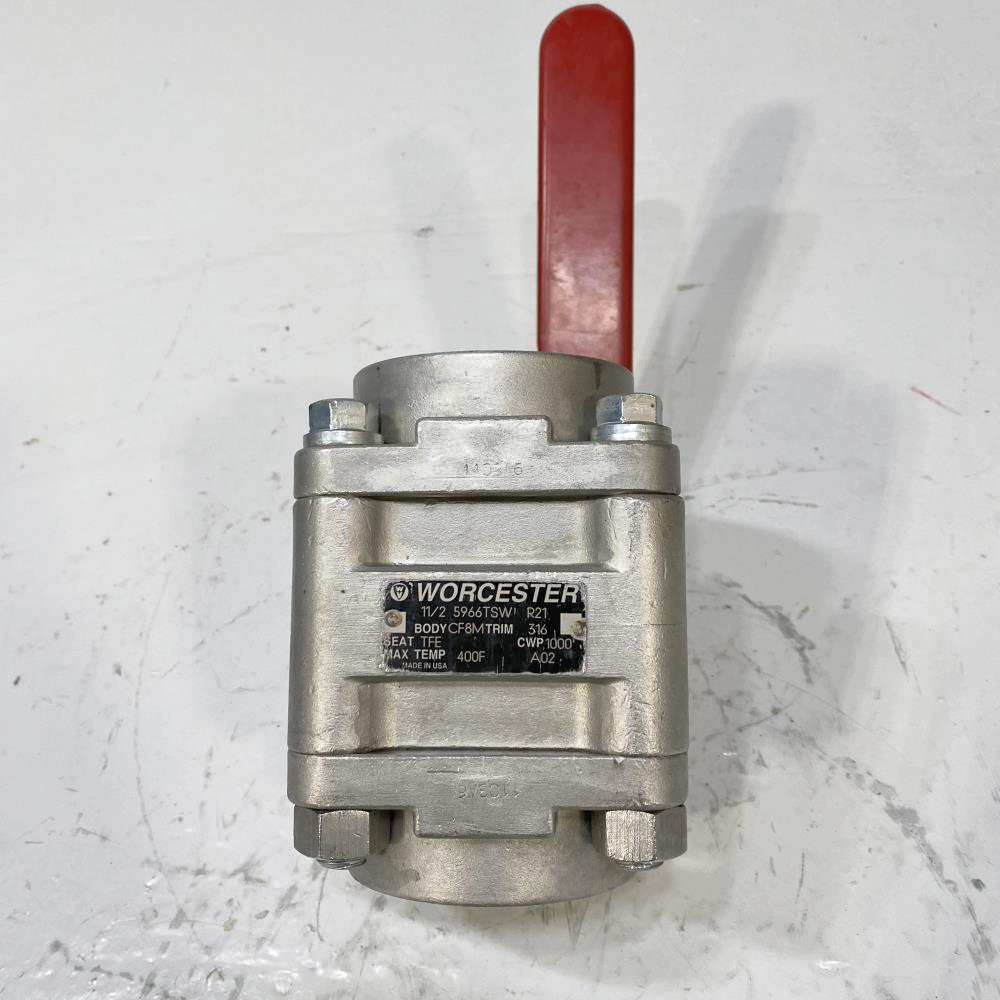 Worcester 1-1/2" Socketweld CF8M Ball Valve 11/2 5966TSW R21