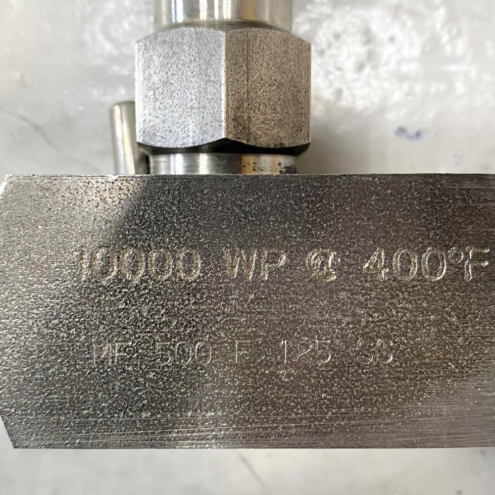 Magnum 1/2" NPT Stainless Steel Needle Valve 10000 PSI, MF 500F125 SS