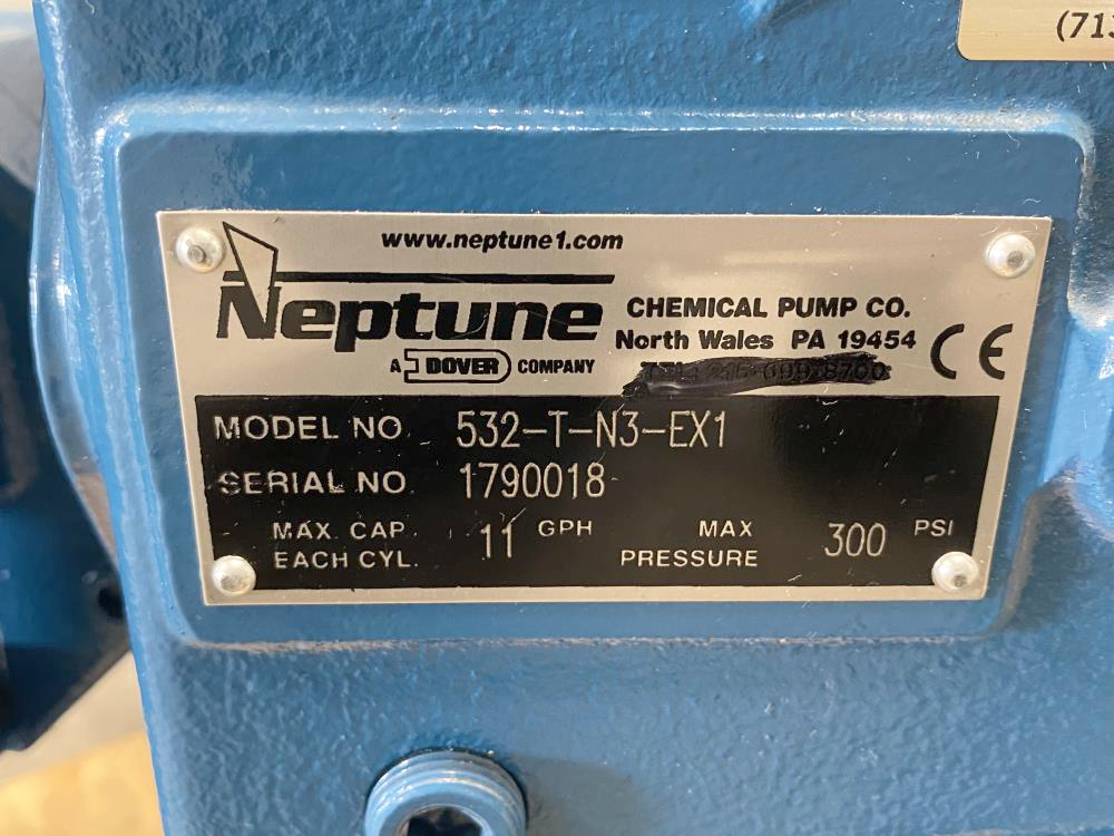 Neptune 11 GPH Proportioning Pump 532-T-N3-EX1 W/ Leeson 1725 RPM 1/3 HP Motor 