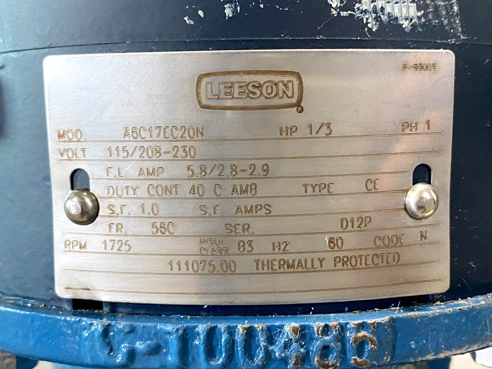 Neptune 11 GPH Proportioning Pump 532-T-N3-EX1 W/ Leeson 1725 RPM 1/3 HP Motor 
